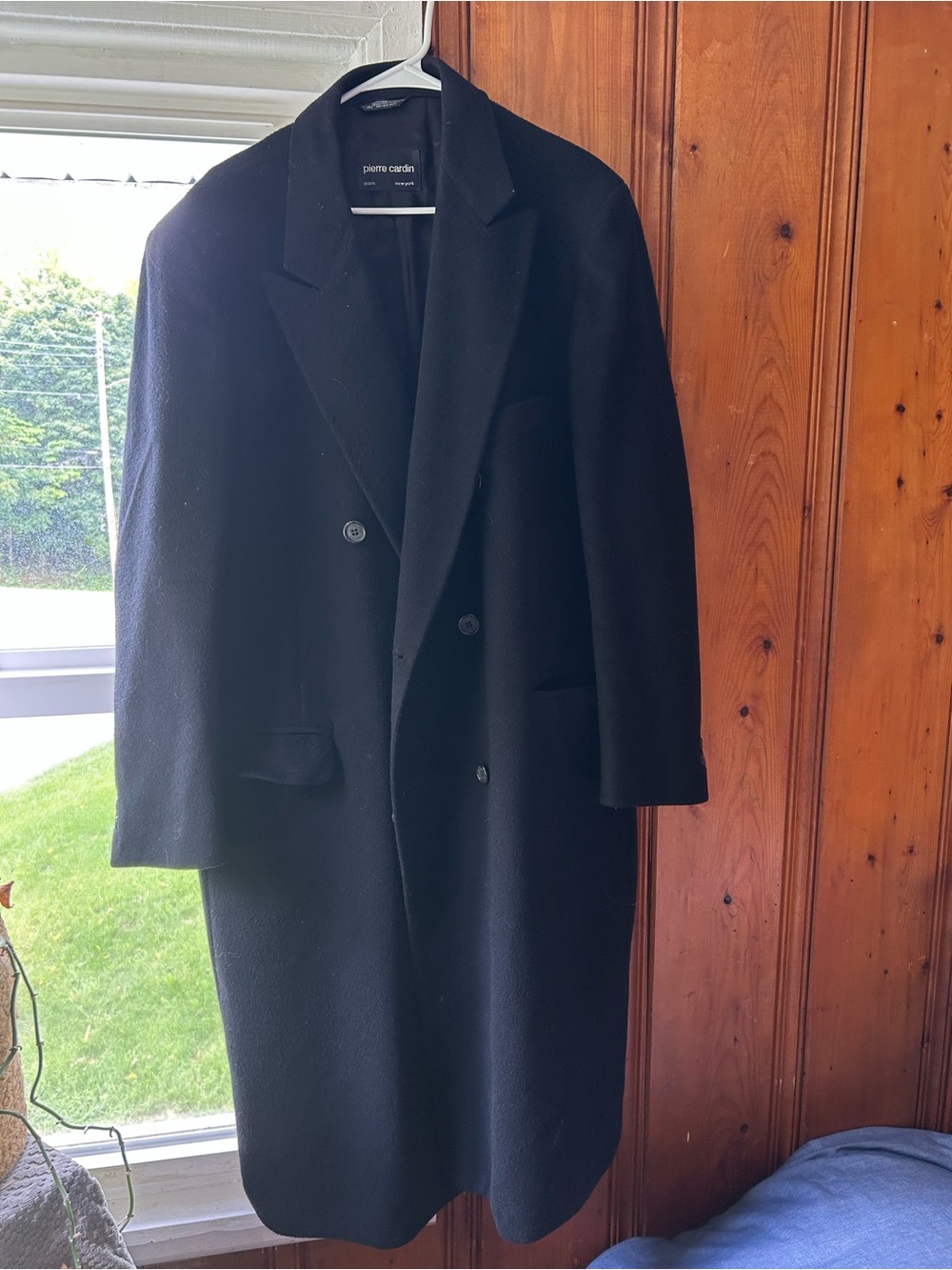 100% Pure Wool Pierre Cardin Men’s Black Overcoat